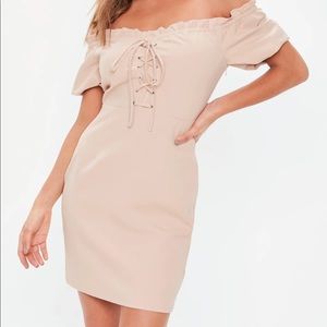 pink off the shoulder dress